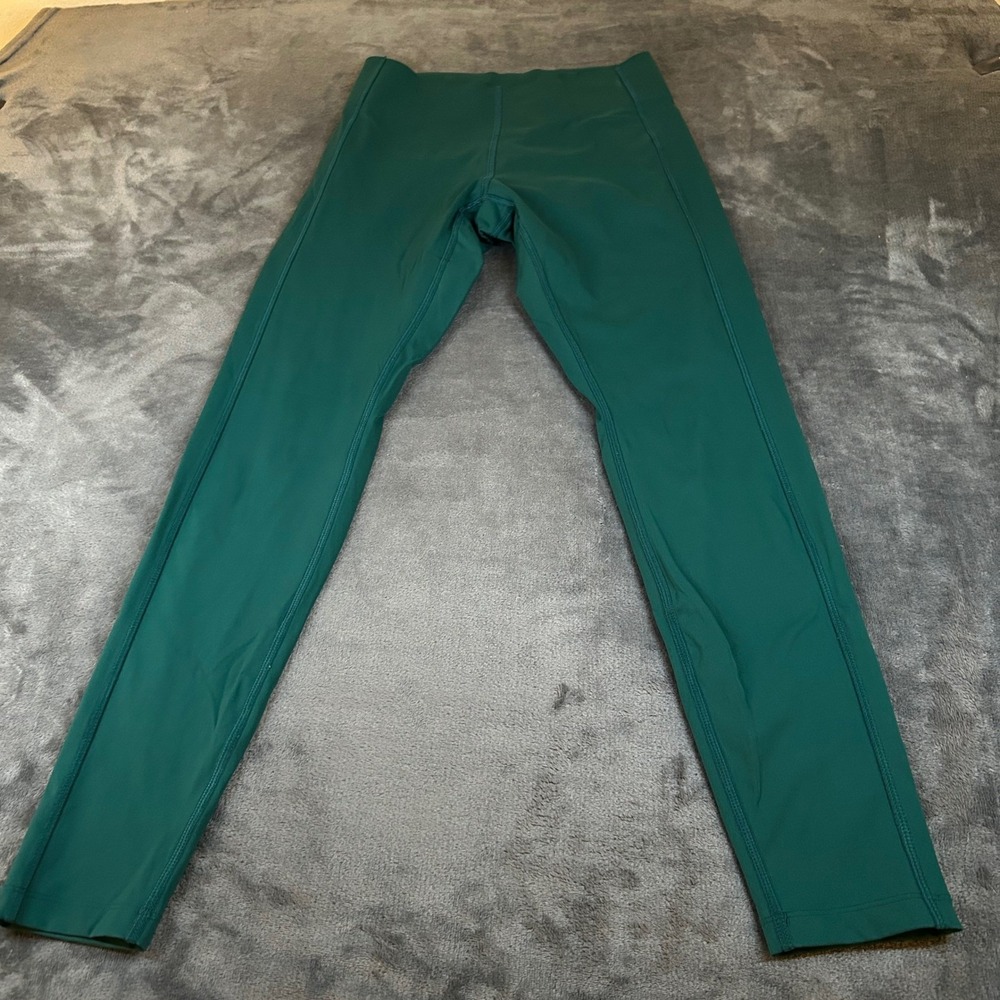 Pink Active Leggings Womens Medium Green Glitter Logo High Waist Stretch